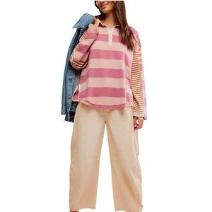 Free People We the Free Aster Stripe Rugby Top Women’s Small